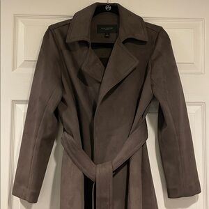 Ann Taylor Faux Suede Trench Coat, Size MP